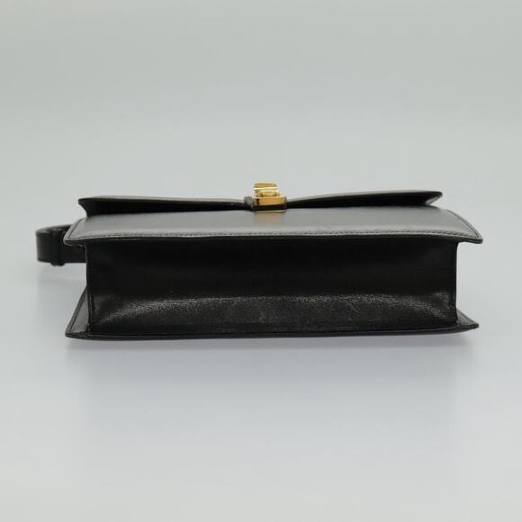 CELINE Shoulder Bag Leather Black Gold - Picture 9 of 13